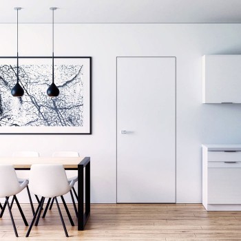 Противопожарная дверь на скрытом коробе А1 EI30 грунт с алюм. торцом  – под прокраску